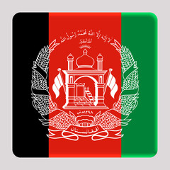 3D Flag of Afghanistan on a avatar square background.