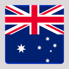 3D Flag of Australia on a avatar square background.