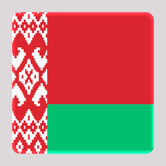 3D Flag of Belarus on a avatar square background.