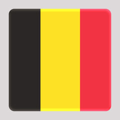 3D Flag of Belgium on a avatar square background.