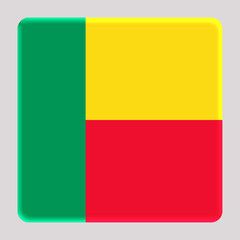 Obraz premium 3D Flag of Benin on a avatar square background.
