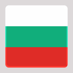 3D Flag of Bulgaria on a avatar square background.