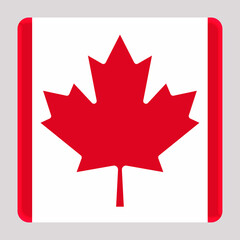 3D Flag of Canada on a avatar square background.