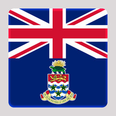 Fototapeta premium 3D Flag of Cayman Islands on a avatar square background.