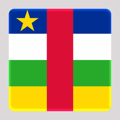 Fototapeta premium 3D Flag of Central African Republic on a avatar square background.