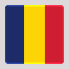 3D Flag of Chad on a avatar square background.