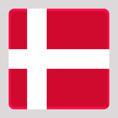 3D Flag of Denmark on a avatar square background.
