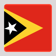3D Flag of East Timor on a avatar square background.