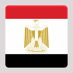 3D Flag of Egypt on a avatar square background.