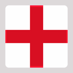 Fototapeta premium 3D Flag of England on a avatar square background.