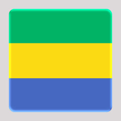 3D Flag of Gabon on a avatar square background.