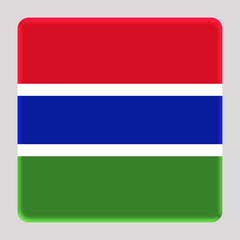 3D Flag of Gambia on a avatar square background.
