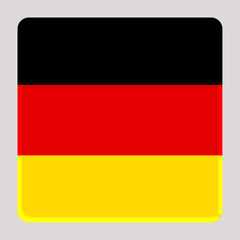 3D Flag of Germany on a avatar square background.