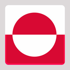 3D Flag of Greenland on a avatar square background.