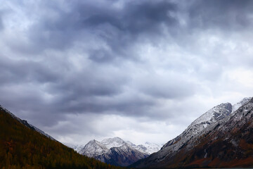 landscape mountain altai, panorama scenery freedom, autumn nature of siberia