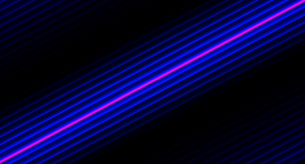 Abstract technology futuristic glowing stream line, neon light tube across on dark blue space concept background.