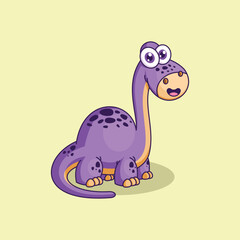 Dinosaur cartoon style vector illustration