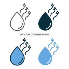Dry air conditioning icon set vector image isolated on white