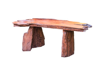 Wooden bench isolated.