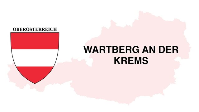 Wartberg an der Krems: Illustration mit dem Ortsnamen der Österreichischen Stadt Wartberg an der Krems im Bundesland Oberösterreich