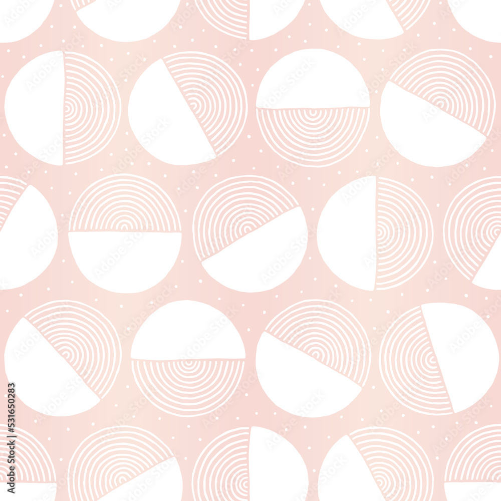 Poster abstract circle seamless pattern. repeating geometric backdrop. circles pastel colors. repeat beige 