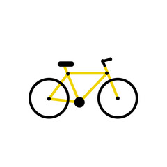 Fototapeta premium Vector icon of yellow mountain bicycle or bike. Symbol of bike. Vector illustration