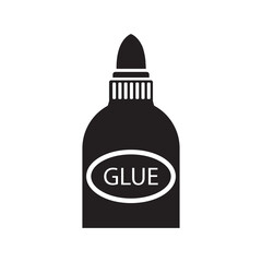 Arts and crafts glue bottle icon | Black Vector illustration |