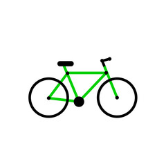 Obraz premium Vector icon of green mountain bicycle or bike. Symbol of bike. Vector illustration