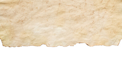 old brown grunge paper on transparent background