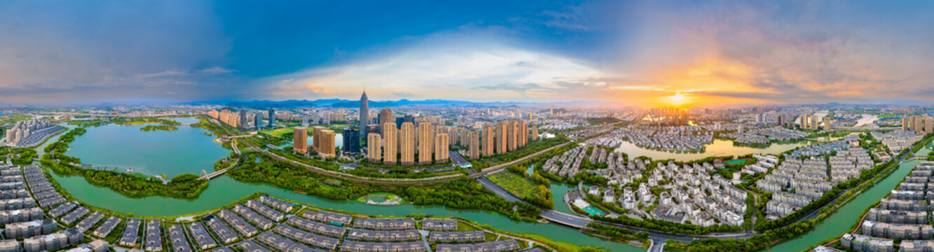 City scenery in Shaoxing City, Zhejiang Province, China