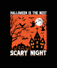 Halloween Is The Best Scary Night T-shirt Design/Halloween t-shirt design