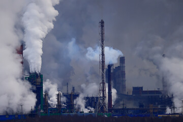 metallurgical plant landscape pollution of nature