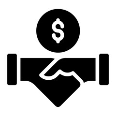 Partnership handshake glyph icon