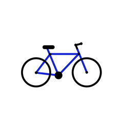 Fototapeta premium Vector icon of dark blue mountain bicycle or bike. Symbol of bike. Vector illustration