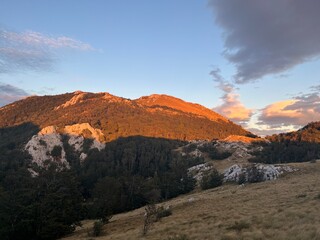Sundown at Velebit mountain near Sugarska duliba in Croatia
