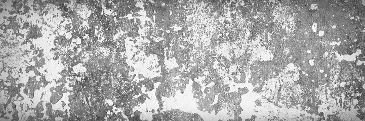 Texture of old concrete wall. Rough, stained concrete surface. Wide panoramic background for design.