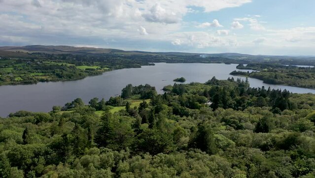 Aerial view of The Lake Eske in Donegal, Ireland.