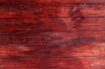 Vintage brown wood background texture with knots and nail holes. Old painted wood wall. Brown abstract background. Vintage wooden dark horizontal boards. Front view with copy space. Background for des
