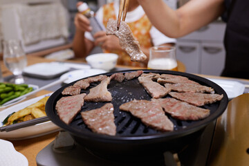 Japanese style barbecue "yakiniku"at my parents' house
