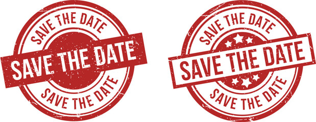 Save the Date Badge. Online Button Marketing Banner Set. Vector Illustration.