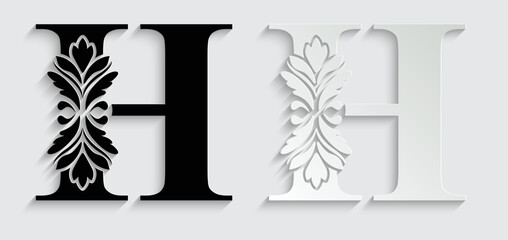 letter H flower letters. Vintage ornament initial Alphabet. Logo vector	
 - obrazy, fototapety, plakaty