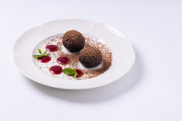 chocolate cake and coffee