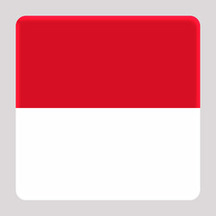 Obraz premium 3D Flag of Monaco on a avatar square background.