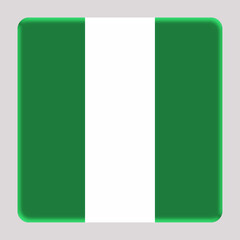 3D Flag of Nigeria on a avatar square background.