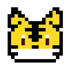 Fototapeta premium トラ ドット絵 アイコン