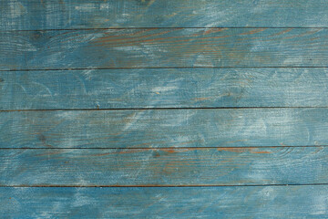 
Vintage blue wood background texture with knots and nail holes. Old painted wood wall. Blue abstract background. Vintage wooden dark blue horizontal boards. Front view with copy space. 