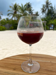 Sangria served in a long stem glass