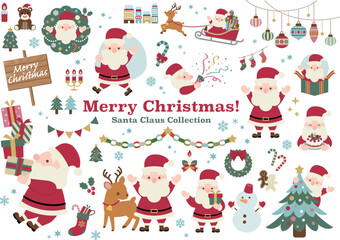 Fototapeta premium Merry Christmas! サンタクロース イラストセット