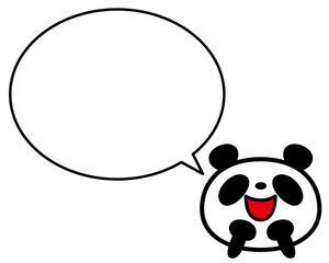 シンプルパンダ顔　ワクワク楽しい　ふきだし
