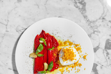 Mozzarella and paprika